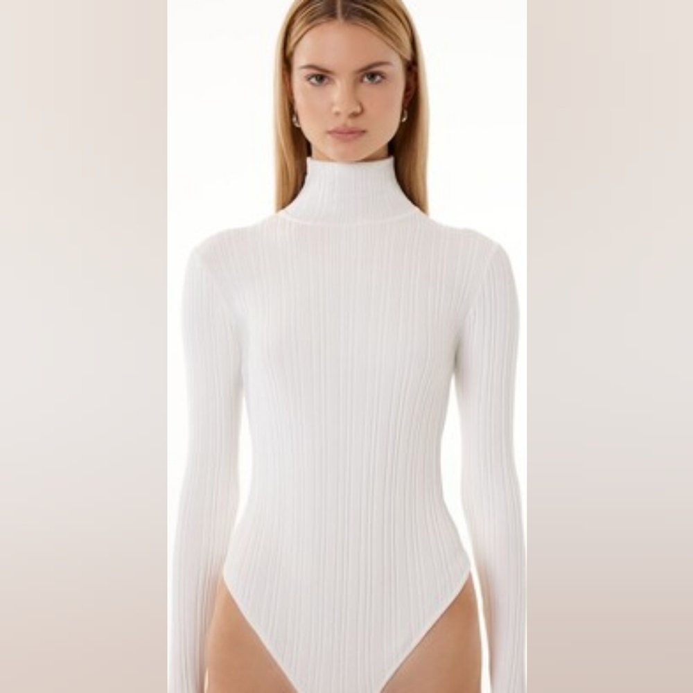 Barney's NY x F21 Ribbed Long Sleeve Bodysuit